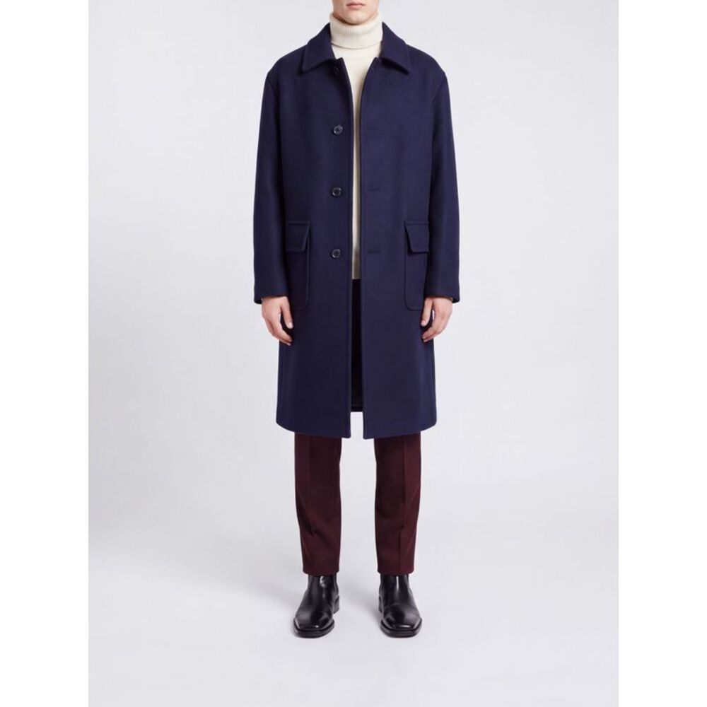 Dries Van Noten Men Dries Van Noten Single-Breasted Long Wool-Blend Coat
